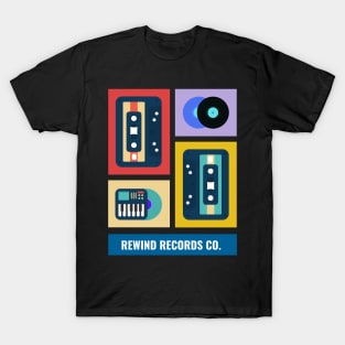 Vintage Rewind Record Co. Graphic & Text Tee T-Shirt